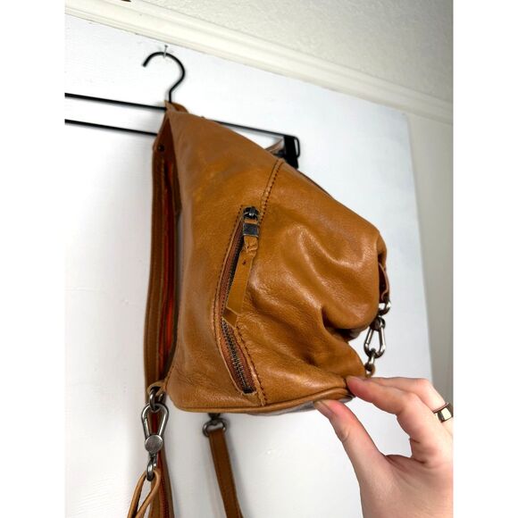 The Sak Leather Convertible Backpack Sling Bag Tan Brown Zip Closure Boho Purse - Picture 2 of 16